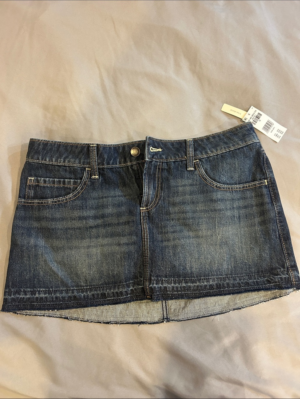 Hollister Curvy Fit Dark Wash Denim Mini Skirt